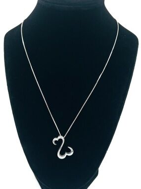 JWBR Sterling Silver Open Heart Pendant Necklace, 18” Italian Box Chain